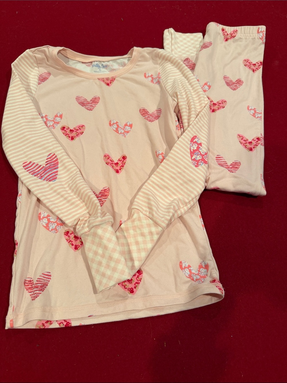 Matilda Jane Pink and Red Heart Pajama Set